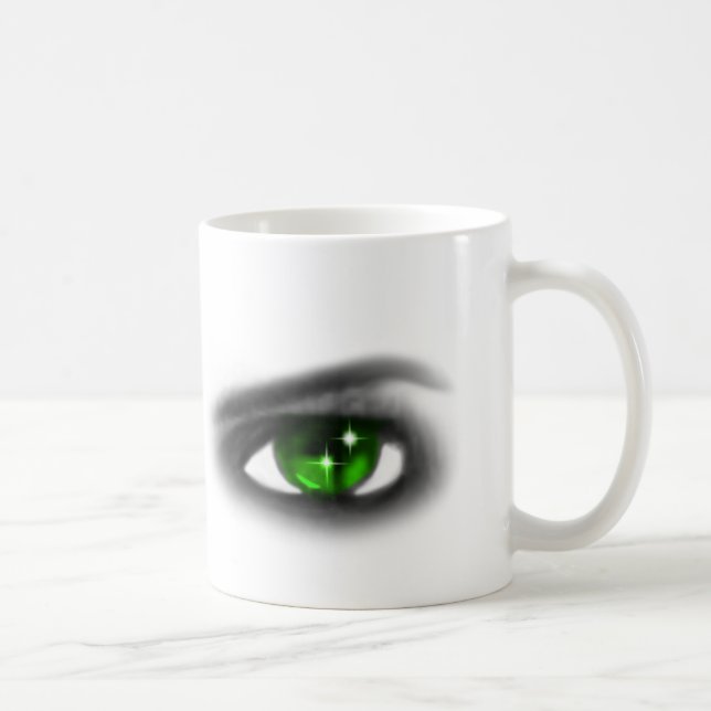 Eerie Green Eyes Coffee Mug (Right)