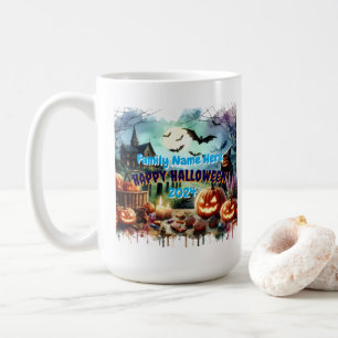 Eerie Halloween Night Watercolor Coffee Mug