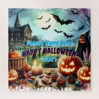 Eerie Halloween Night Watercolor Jigsaw Puzzle