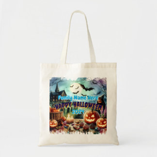 Eerie Halloween Night Watercolor Tote Bag