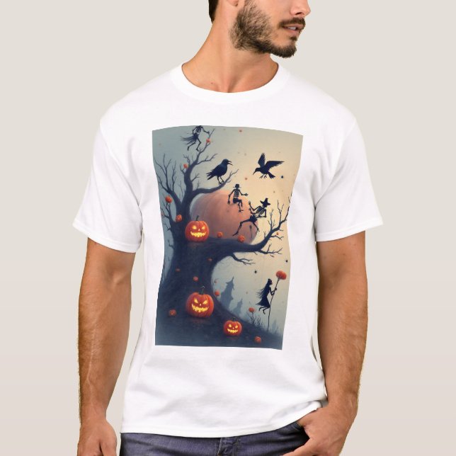 Eerie Halloween Tree T-Shirt (Front)