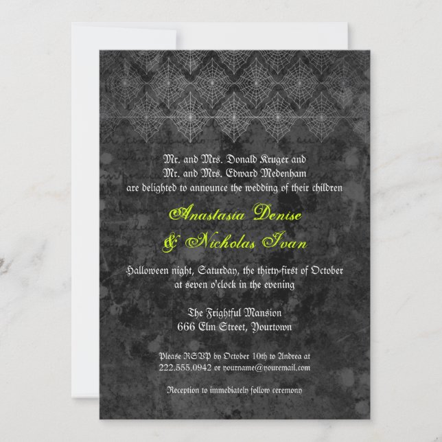 Eerie Halloween Wedding invitation (Front)