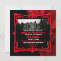 Eerie Mansion Murder Mystery Party Invitation