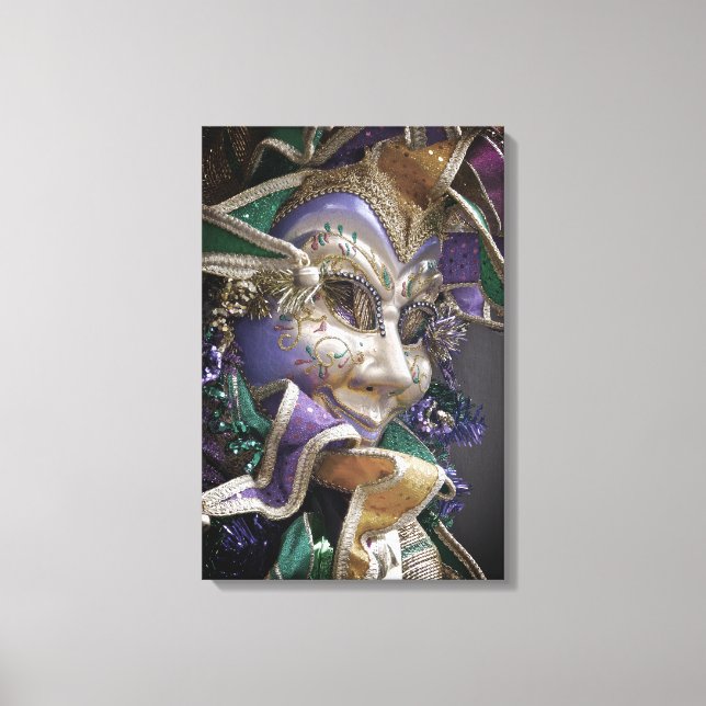 Eerie Mardi Gras Mask Canvas Print (Front)