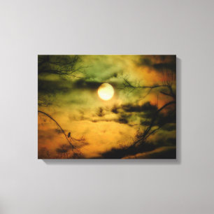 Eerie Moonlit Sky Canvas Print