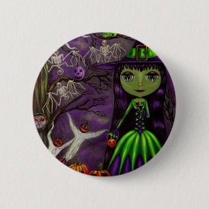 Eerie Night Halloween Button