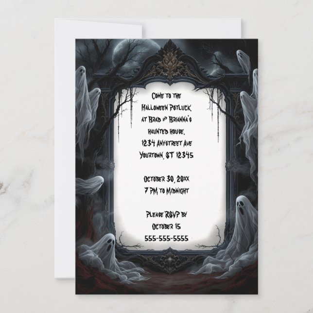 Eerie Night Halloween Party Invitation (Front)
