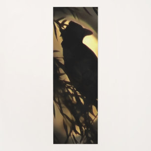 Eerie Raven Silhouette Against A Glowing Moon Yoga Mat