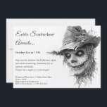 Eerie Scarecrow Halloween Invitation Black & White<br><div class="desc">Eerie Scarecrow Halloween Invitation – Black & White Spooky Face

Invite your guests with this hauntingly beautiful black-and-white scarecrow illustration,  featuring a subtly menacing face. Perfect for a sophisticated yet spooky Halloween celebration. Customise the details and set the tone for a night of eerie fun and mysterious thrills!</div>