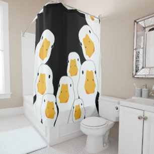 Eerie Surveillance: Geese Monitoring from Space Shower Curtain