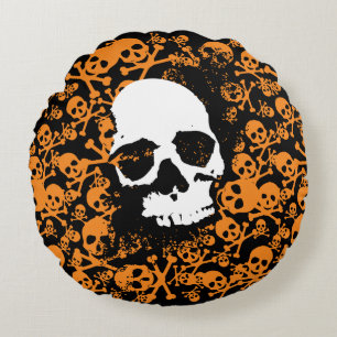 Eerie Symmetry: A Vibrant Array of Colourful Human Round Cushion