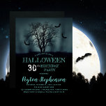 Eerie Tree Bats Halloween 30th Birthday Party Invitation<br><div class="desc">Spooky moonlit night backlighting a tree surrounded by swarming bats Halloween 30th Birthday Party invitation.</div>