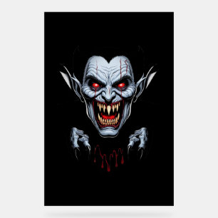 Eerie Vampire Face Acrylic Sign