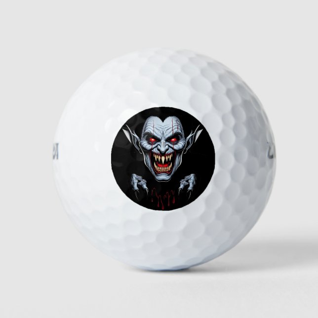 Eerie Vampire Face Golf Balls (Front)