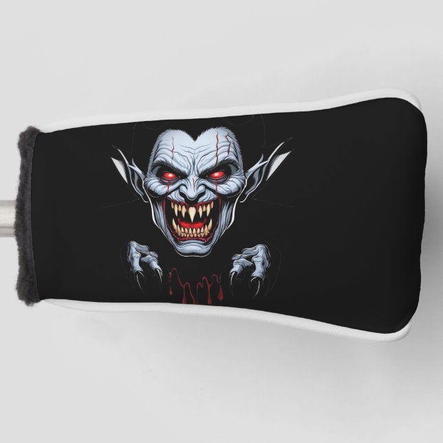 Eerie Vampire Face Golf Head Cover (Front)