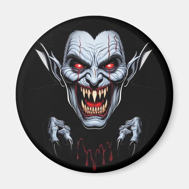 Eerie Vampire Face Magnet (Front)