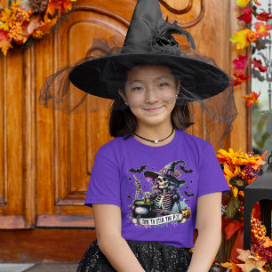 Eerie Witch Skeleton Cauldron Halloween T-Shirt