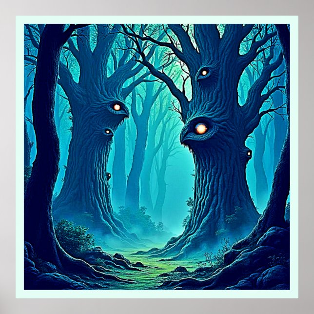 Eerie Woodland Eyes Poster (Front)