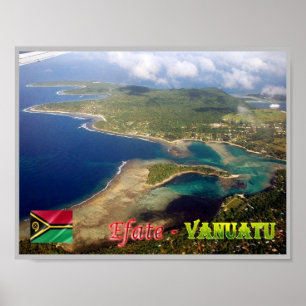 EFate - Erakor Island - Aerial View - Vanuatu - Poster