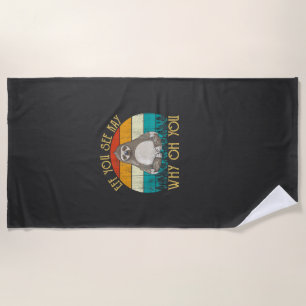 Eff You See Kay Why Oh You - Funny Vintage Sloth L Beach Towel