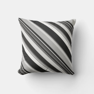 Effective Grey Contemporary Diagonal Stripes Cushion