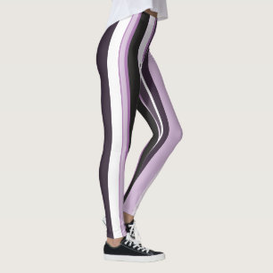 Effective Lilac Contemporary Vertical Stripes Leggings