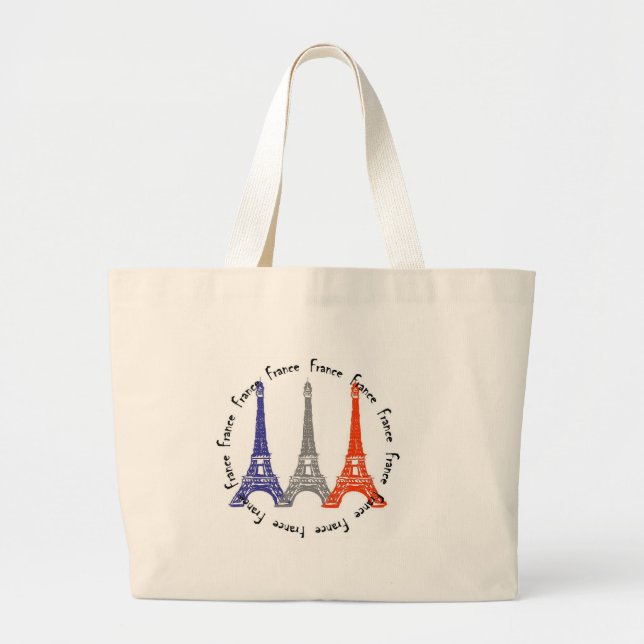 effel tower large tote bag (Front)