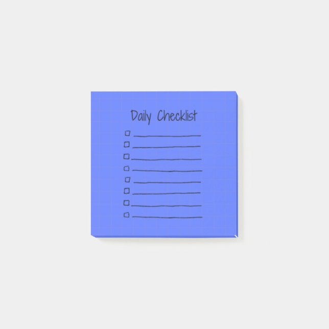Efficient Daily Checklist Post-It Notes (Blue) (Front)