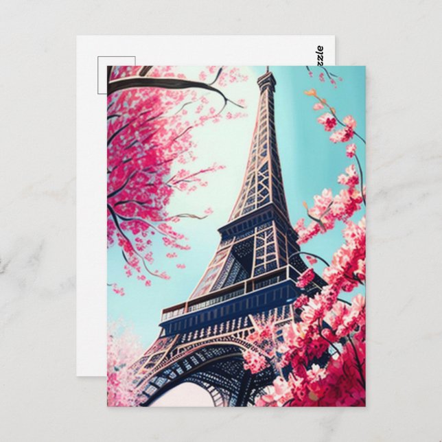 Effiel Tower in Spring Postcard (Front/Back)