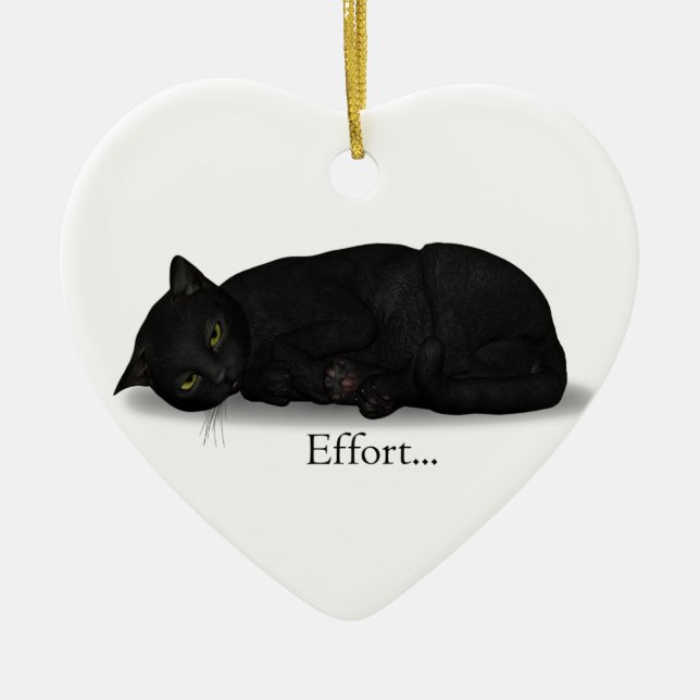 Effort Cat Ceramic Tree Decoration (Front)
