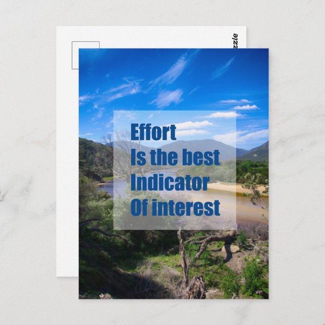 Effort is the best indicator of interest postcard (Front/Back)
