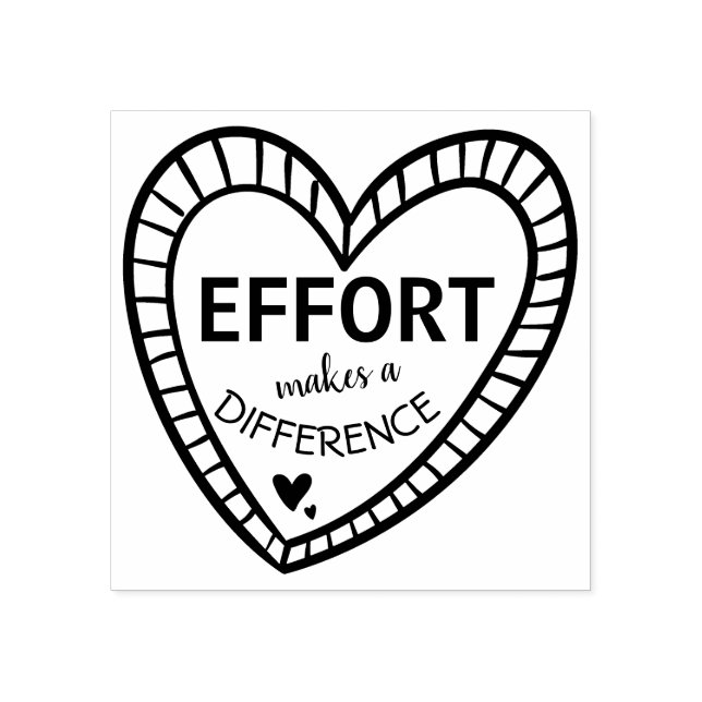 Effort Makes A Difference Heart Teachers Rubber Stamp (Imprint)