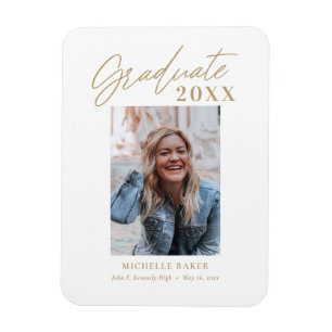 Effortless Charm EDITABLE COLOR Graduation Magnet