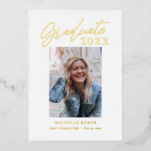 Effortless Charm Foil Graduation Announcement