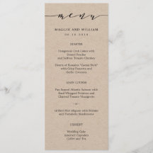 Effortless Script Menu Card Kraft