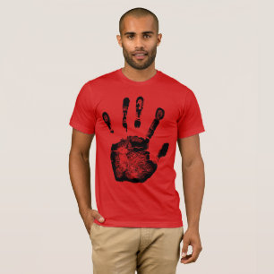 Effortlessly Chic: Palm Hand Print Silhouette T-Shirt
