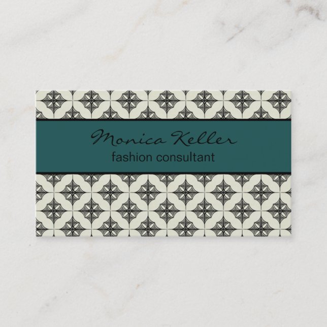 Effortlessly Stylish Business Card, Teal Card (Front)