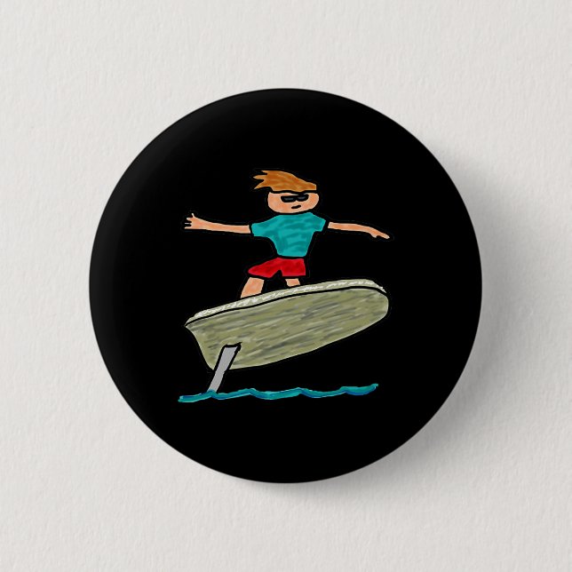Efoil Surfing  6 Cm Round Badge (Front)