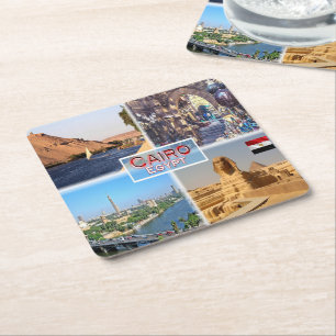 EG Cairo - River Nile - Khan el Khalili - Square Paper Coaster