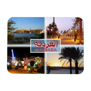 EG Egypt - Hurghada by Night - Red Sea - El Gun Magnet