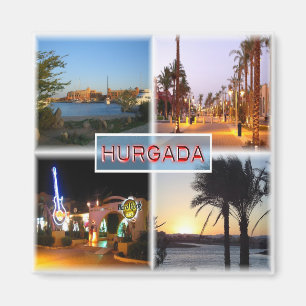 EG Egypt - Hurghada by Night - Red Sea - El Gun - Magnet