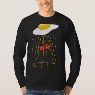 Egg Abducting Bacon Ufo Alien Breakfast Food T-Shirt