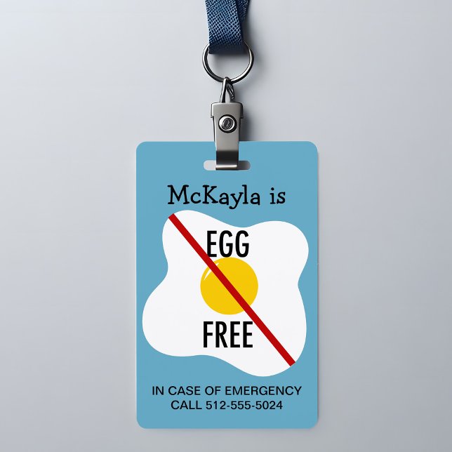Egg Allergy Awareness Warning ID Badge (Creator Uploaded)