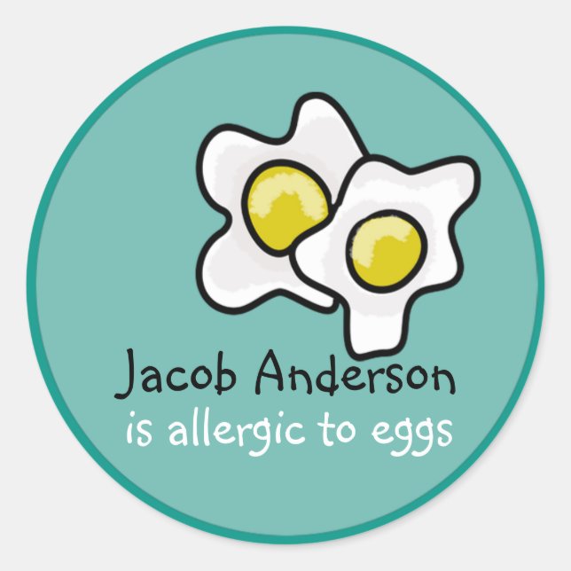 Egg Allergy Customisable Sticker (Front)