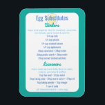 Egg Alternatives Reference Egg Substitutes Magnet<br><div class="desc">Egg Alternatives Reference Egg Substitutes Magnet for Fridge. Customise this list of egg free options with safe alternatives for someone with a egg allergyor vegan diet. This list of options for both binding and leavening substitutes in baking and cooking. Fully customisable to edit out or add items. Egg Free ideas...</div>