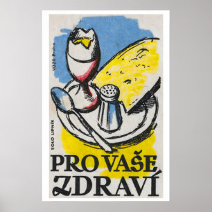 Egg and Cheese - Matchbox Print - Czech Wall Art