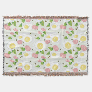 Egg and Sausage Pattern Throw Blanket