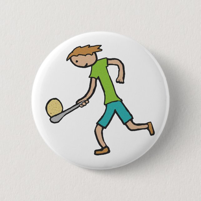Egg And Spoon Race 6 Cm Round Badge (Front)