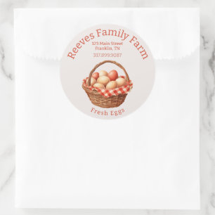 Egg Basket Round Label Sticker