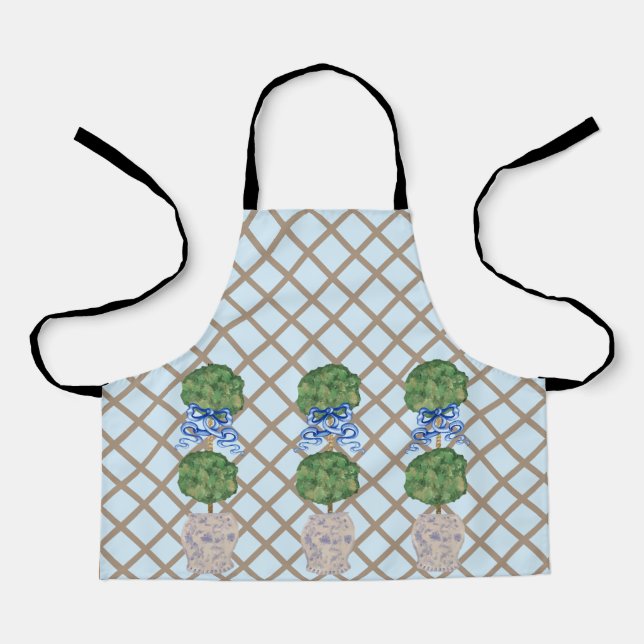 Egg Blue Chinoiserie Ginger Jar Jars Topiary  Apro Apron (Front)